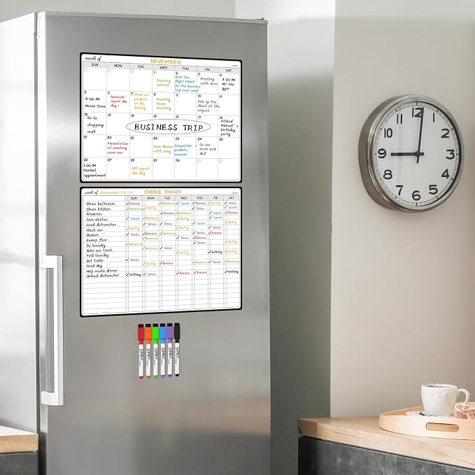 JJPRO Magnetic Dry Erase Chore Chart and Monthly Planner Whiteboard Bundle - Image 7