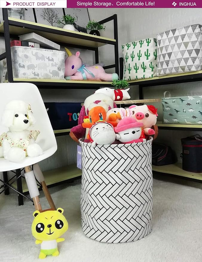 Laundry Hamper Large Canvas Fabric Lightweight Storage Basket/Toy - Field & Grace
