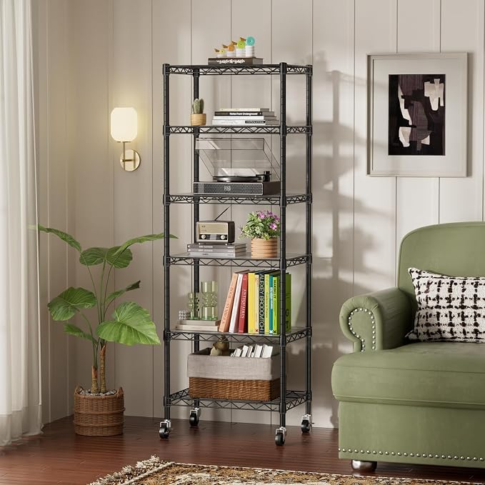 SINGAYE 6 Shelf Storage Wire Shelves Closet Bathroom Organizers Metal Pantry - Image 5
