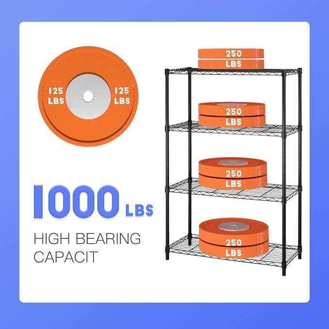 36" L×14" W×54" H Commercial Wire Shelving Unit Metal Shelf - Image 4