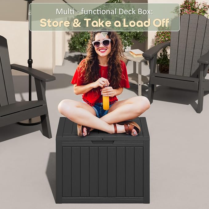 NUNU LAB Outdoor Storage Box, 45 Gallon Outside Deck Box Waterproof, Resin - Image 6