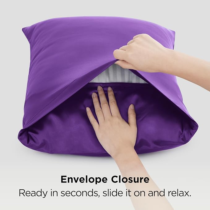Bedsure Satin Pillowcases, Similar to Silk Pillow Cases Queen Size Set of 2 - Field & Grace