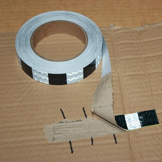 Black White Reflective Tape Outdoor Waterproof 1 inch X 66 feet, High - Image 2