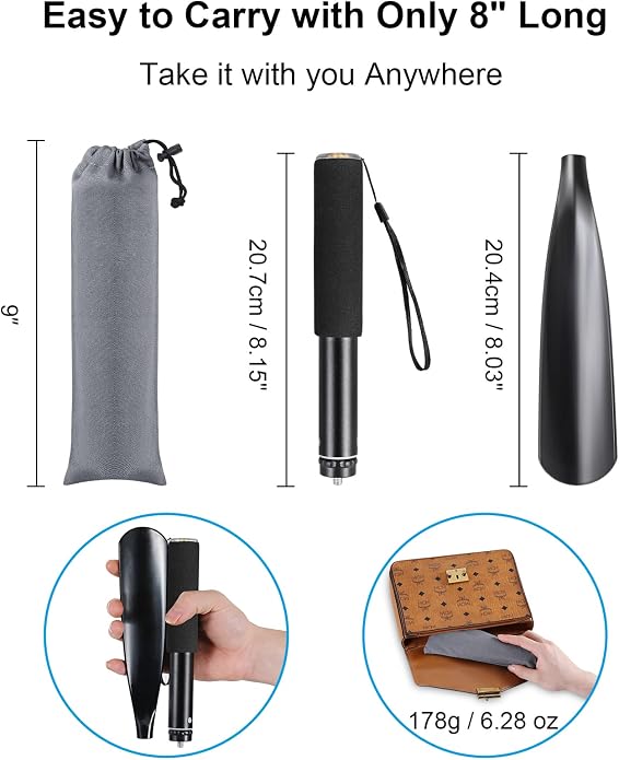 Mishell Shoe Horn Long Handle, Telescopic 16"-38", Sturdy Aluminium Alloy - Image 3
