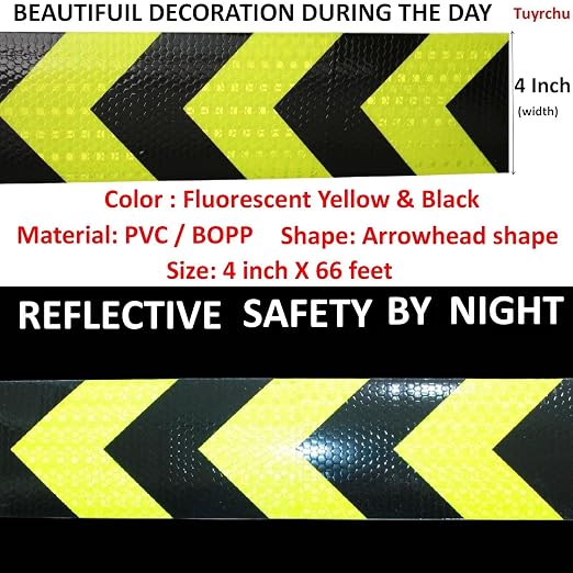 Reflective Tape 4 inch X 66 feet, Outdoor Waterproof Hazard Conspicuity Safety - Image 3