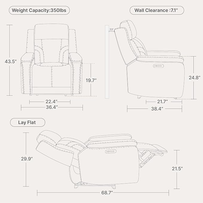 Watson & Whitely Oversized Lay Flat Recliner - Image 3