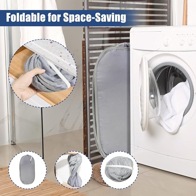 Collapsible Laundry Baskets, Upgrade Pop Up Laundry Hamper - Image 4