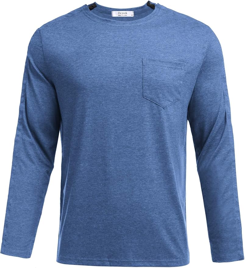 Deyeek Men's Post Shoulder Surgery Recovery Shirts Full Tear Away Long Sleeve - Image 4