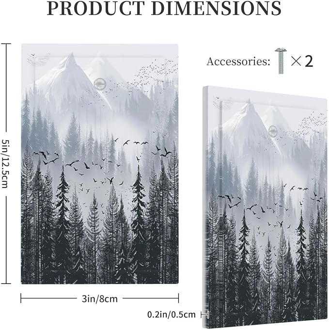 Misty Forest Nature Tree Mountain Birds Light Switch Cover Plate 1 Gang No - Image 5