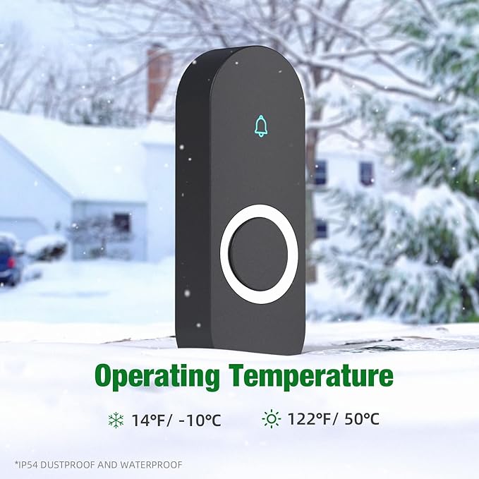 AIDA Lighted Wireless Doorbell, Home Waterproof Doorbell 1, 000ft Range - Image 5