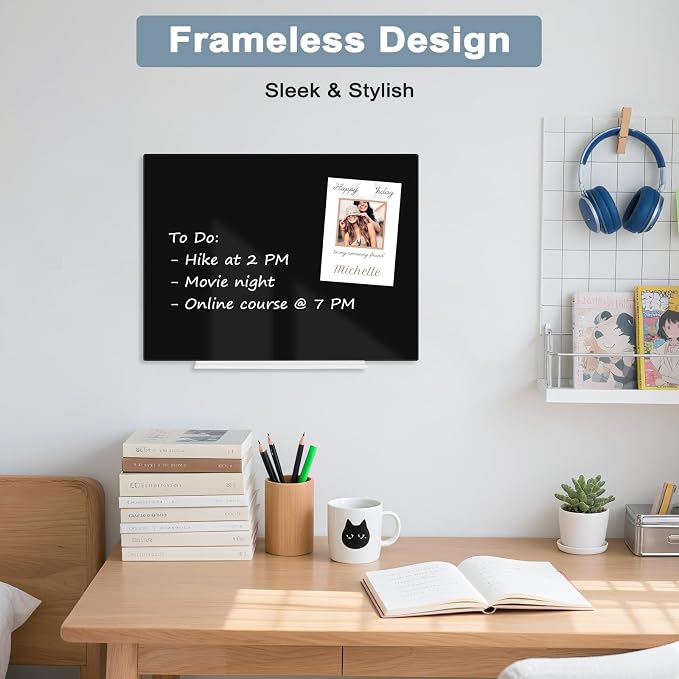 Magnetic Glass Whiteboard for Wall, Large Frameless White Board for Home and - Image 7