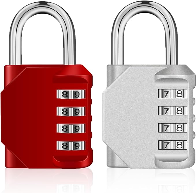 ZHEGE Combination Padlock 2 Pack, 4 Digit Lock by ZHEGE