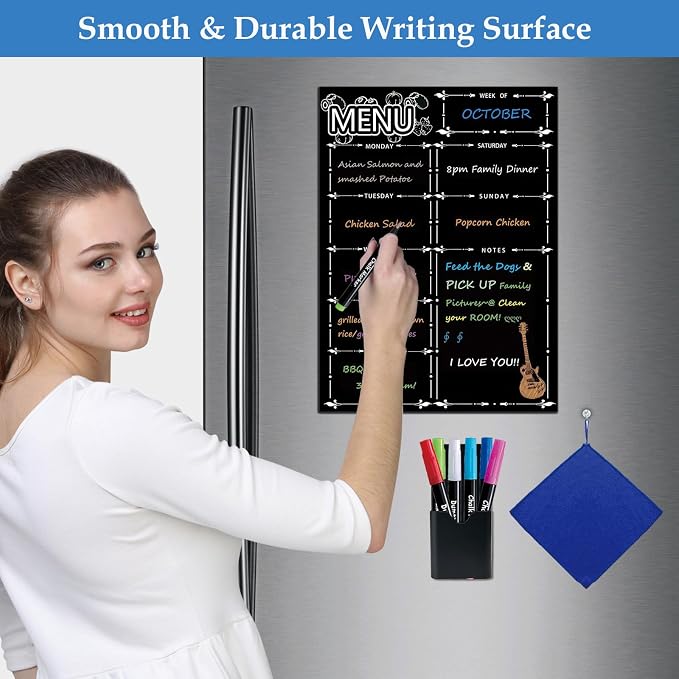 Magnetic Menu Board for Fridge, LiebHome Dry Erase Weekly Menu Planner/Family - Image 6