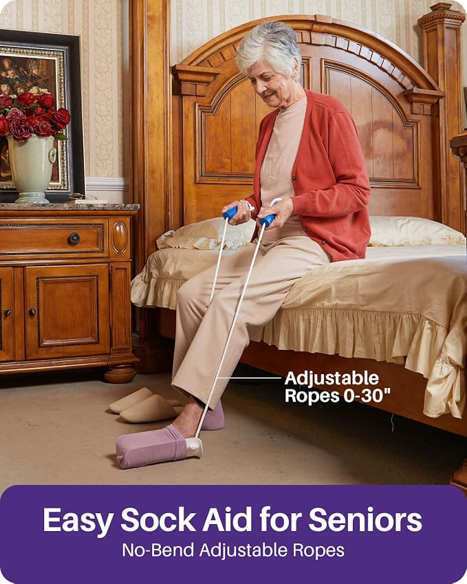 KEKOY 4.6INCH Sock Aid for Putting on Socks, Wide Sock Assistant Device No - Image 3