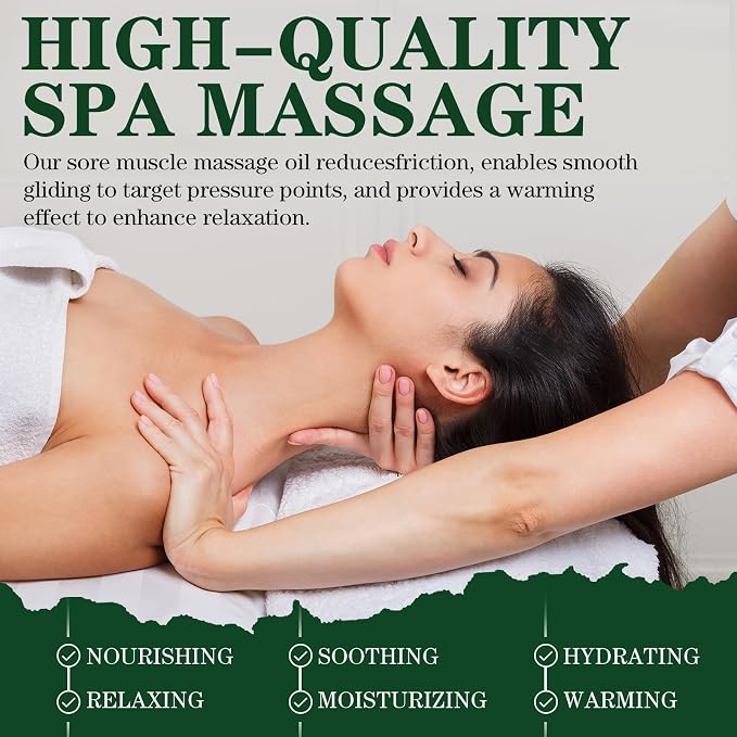Sore Muscle Massage Oil for Massage Therapy, 8 FL OZ Natural Body Massage Oil - Image 5
