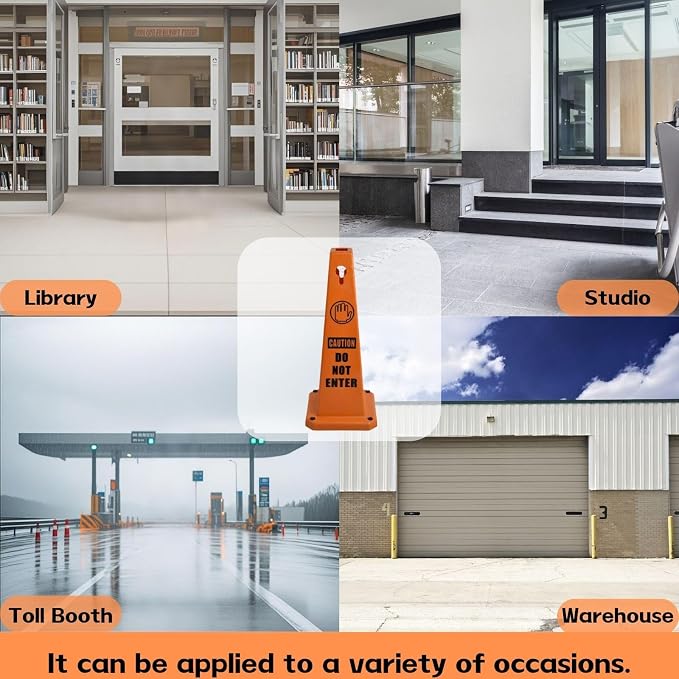 26.5" Caution Cones, 4-Sided Visible Safety Signs - Image 7