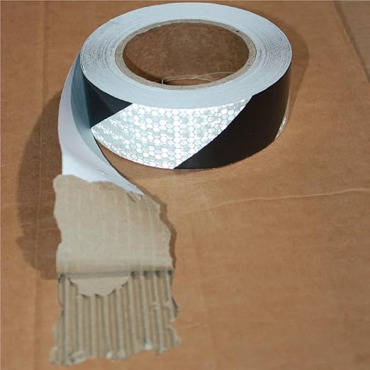 Black White Reflective Tape Outdoor Waterproof 1 inch X 66 feet, High - Image 2