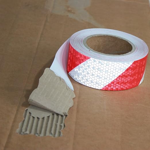 Red and White Reflective Tape 2 inch X 166 feet, Outdoor Waterproof Hazard - Image 2