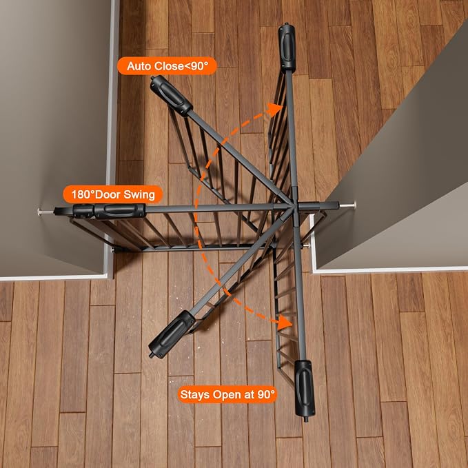 Wide Baby Gate for Stairs Doorways 30" Tall 34 to 38.5 Inch Wide Pressure - Image 3