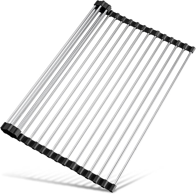Tomorotec 17.7" x 12.5" Roll Up Dish Drying Rack Over Sink Drying Rack Sink - Field & Grace