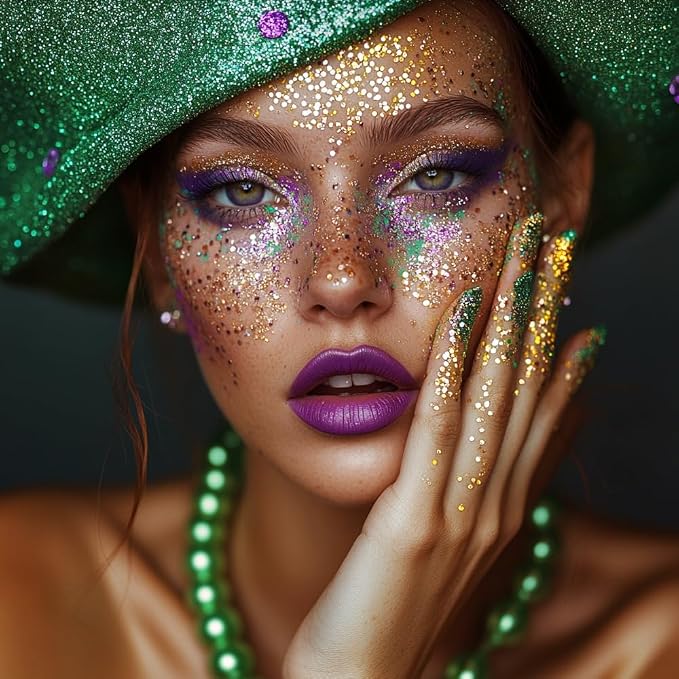 Mysense Gold Body Glitter Gel, Face Hair Glitter Makeup, Music Festival Rave - Image 3