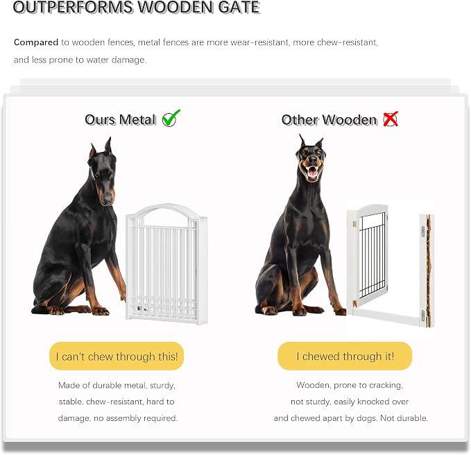 4NM Metal No Drilling Expandable Dog Gate, Extra Wide 144", Extra Tall 32" Free - Image 5