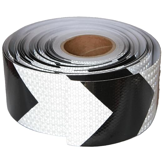 Black White Reflective Tape 4 inch X 166 feet, Outdoor Waterproof Hazard by tuyrchu