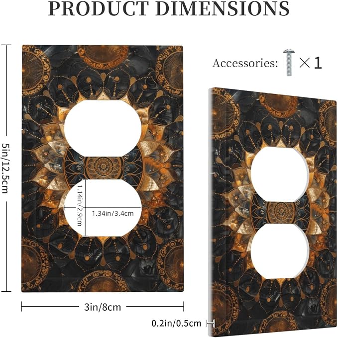 Cool Colorful Mandal Flowers Boho Floral Outlet Covers 1 Gang Duplex Light - Image 5