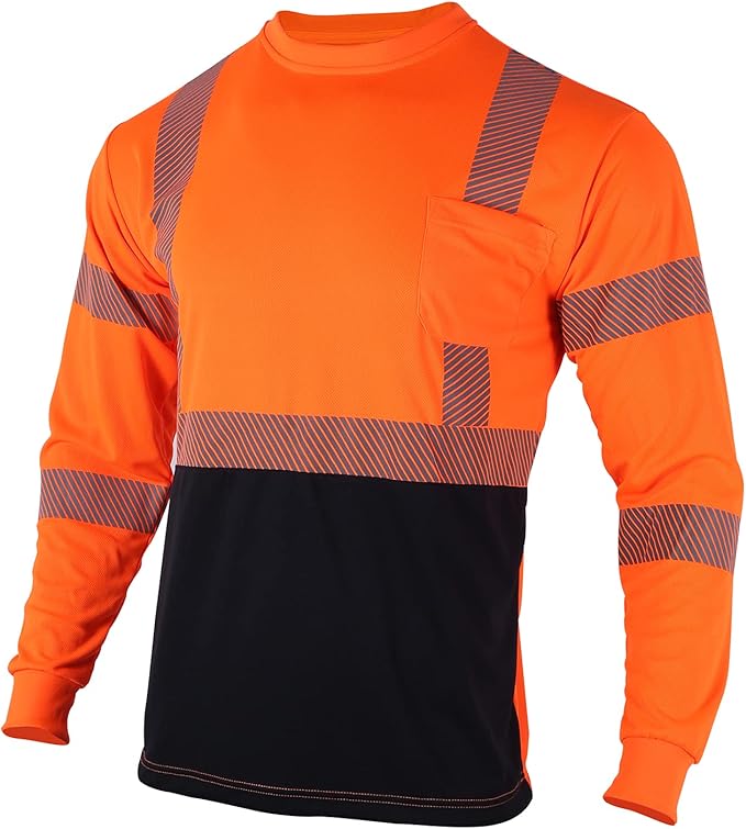 VENDACE Safety Reflective High Visibility Long Sleeve Shirts ANSI Class 3 Hi by VENDACE