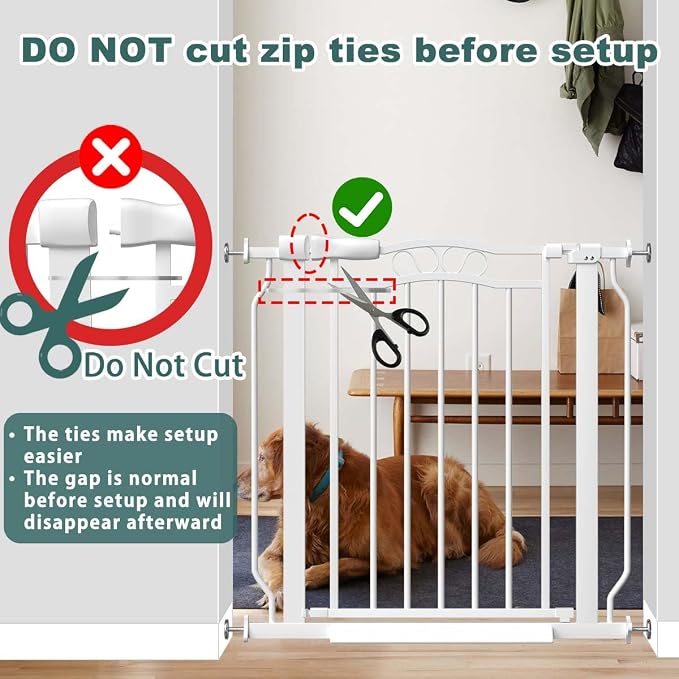 Fairy Baby 29.5"-43.7" Extra Wide Baby Gate No Drilling, Adjustable Width Walk - Image 8