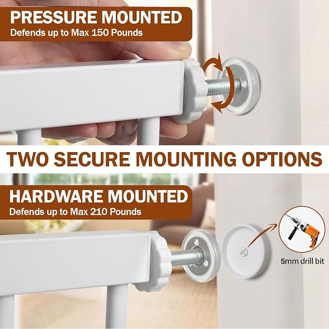 Mumeasy 29.7-57" Extra Wide Baby Gate, Auto Close Large Dog Gate - Image 8