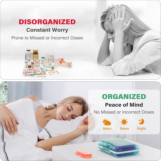 Weekly Pill Organizer 3X a Day, 7 Day Pill Box 3 Times, Portable - Image 4