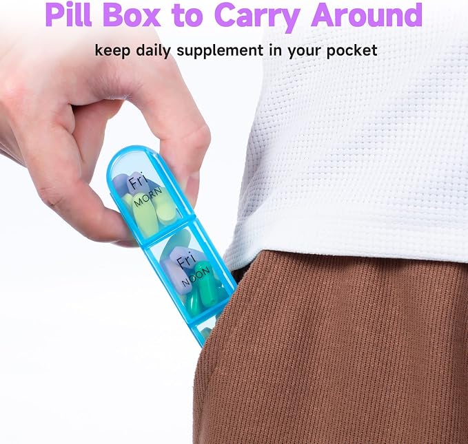 Daviky Weekly Pill Organizer 3 Times a Day, Travel Pill Organizer 3X a Day - Image 2