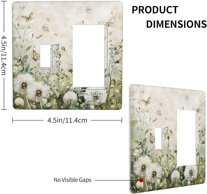 Dandelions Butterflies Watercolor Wildflowers Floral Outlet Covers 1 Toggle 1 - Image 4