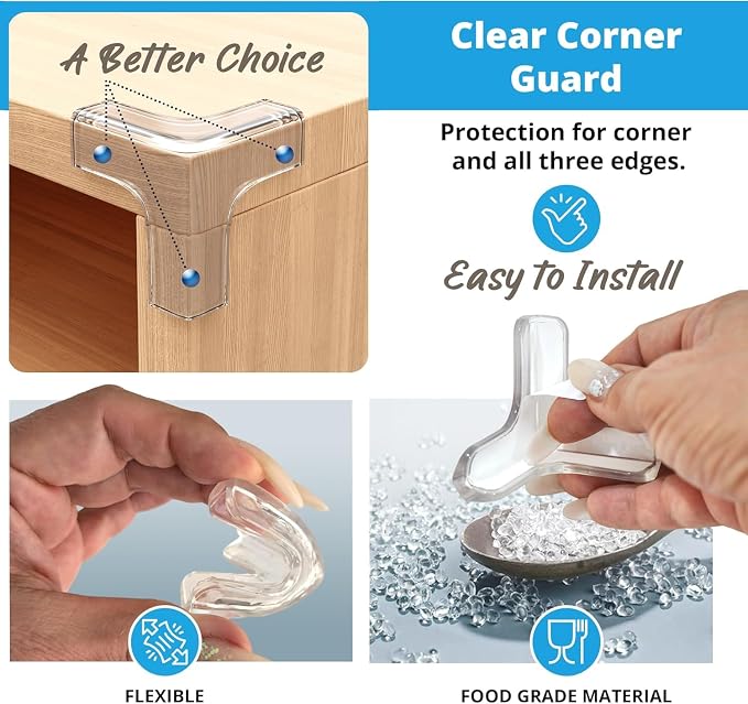 Furniture Corner & Edge Safety Bumpers, 16ft Edge Protector & 4 Clear Corner - Image 5