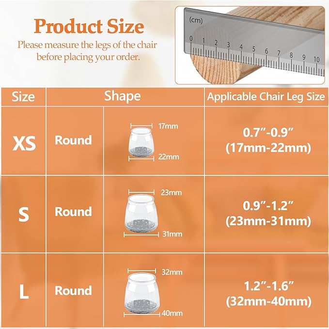 36pcs Round Chair Leg Floor Protectors, Felt Pads Chair Leg Protectors - Image 2