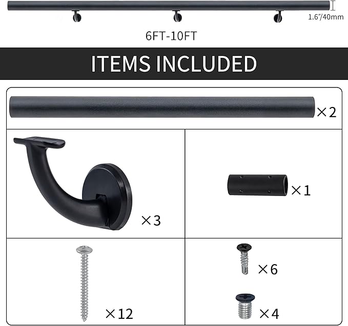 7FT Modern Aluminum Handrail Set, handrails - Image 4