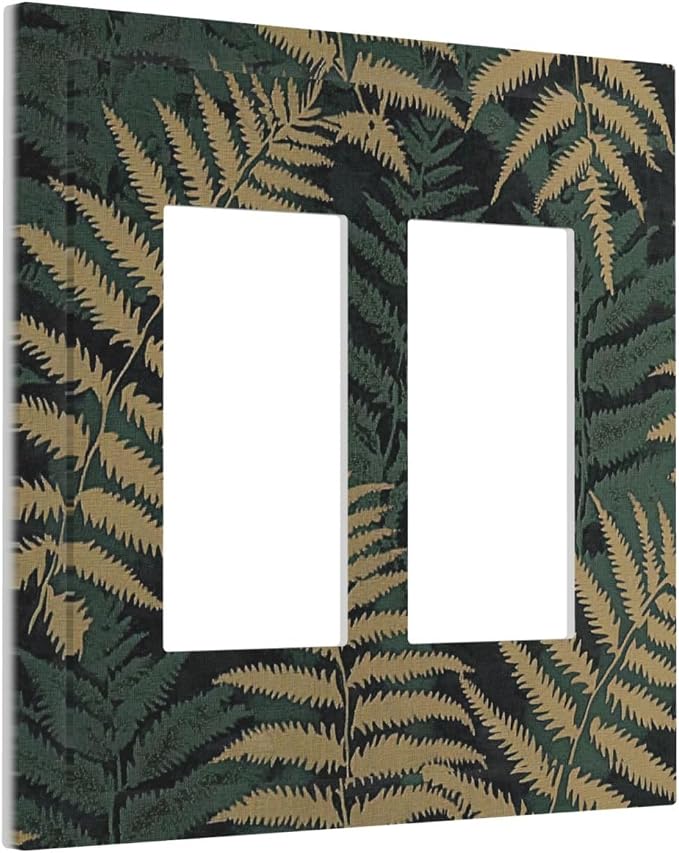 Decorative Outlet Covers Botanical Fern Green Leaf Forest 2 Gang Double Gfci - Image 2