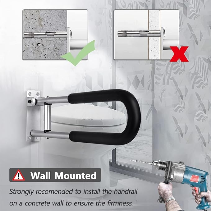 Handicap Grab Bars Rails 29.5 Inch Toilet Handrails Bathroom Safety Bar Hand - Image 8