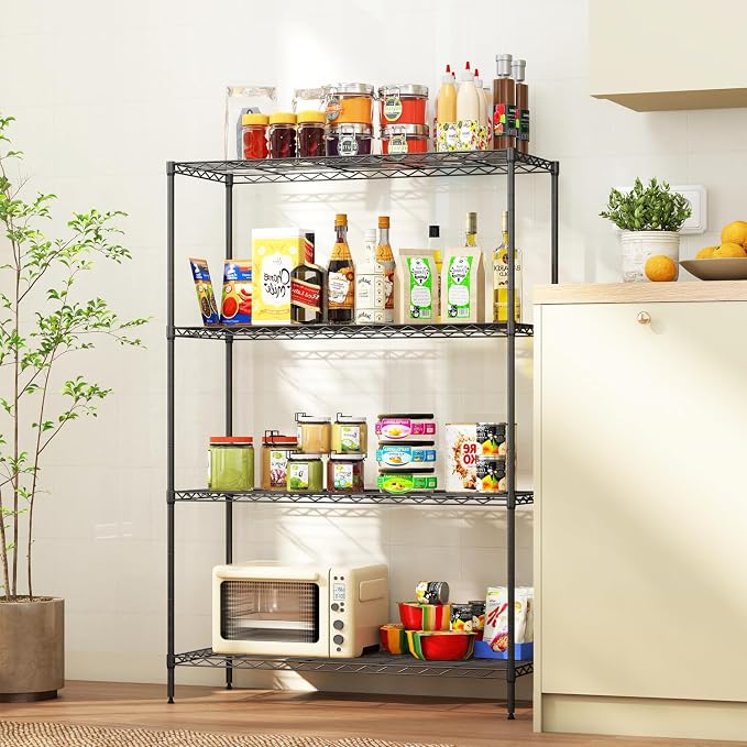 4-Tier Storage Shelves 35.4" L x 13.3" W x 53.7" H Metal Garage Shelves - Image 6