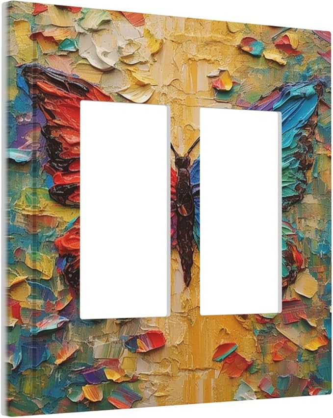 Decorative Outlet Covers Colorful Butterfly Animal Insects Wall Art Abstract 2 - Image 2