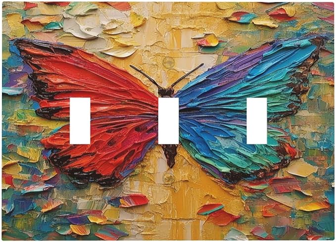 Decorative Switch Plates Colorful Butterfly Animal Insects Wall Art Abstract 3 by LightSwitchCover