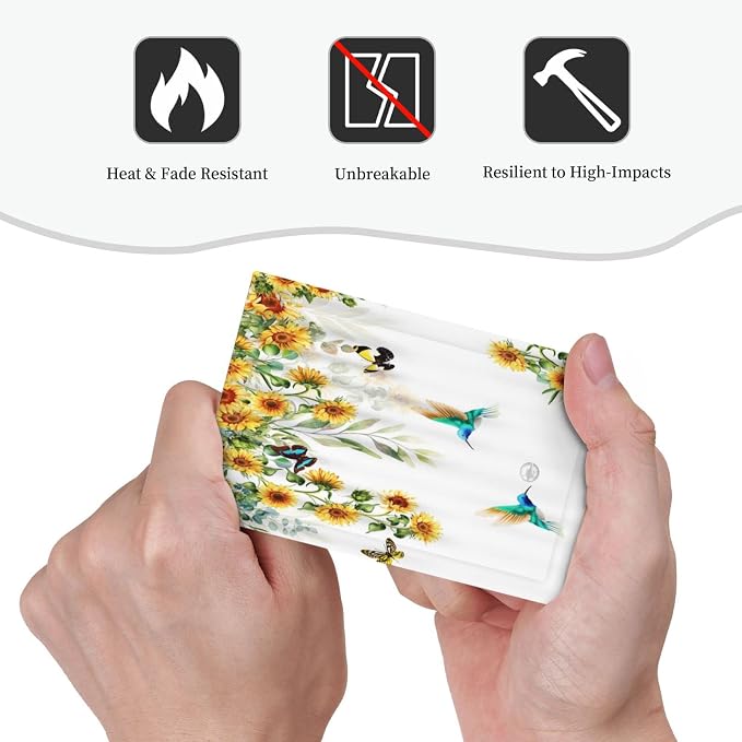Yellow Sunflower Blue Hummingbird Butterfly 1 Gang No Device Light Switch Cover - Image 6