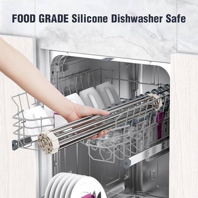 Tomorotec 17.7" x 15.5" Roll Up Dish Drying Rack Over Sink Drying Rack Sink - Field & Grace