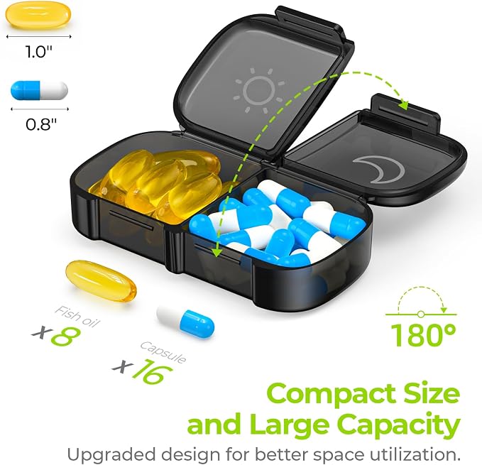 AUVON XL Weekly Pill Organizer 2 Times a Day, Pill Box 7 Day - Image 2