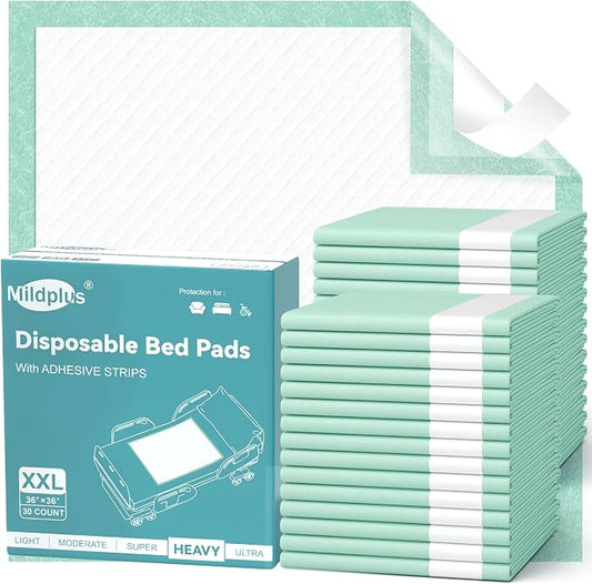 Bed Pads with Adhesive Strips 36''X36'', Kids & Pets by MILDPLUS