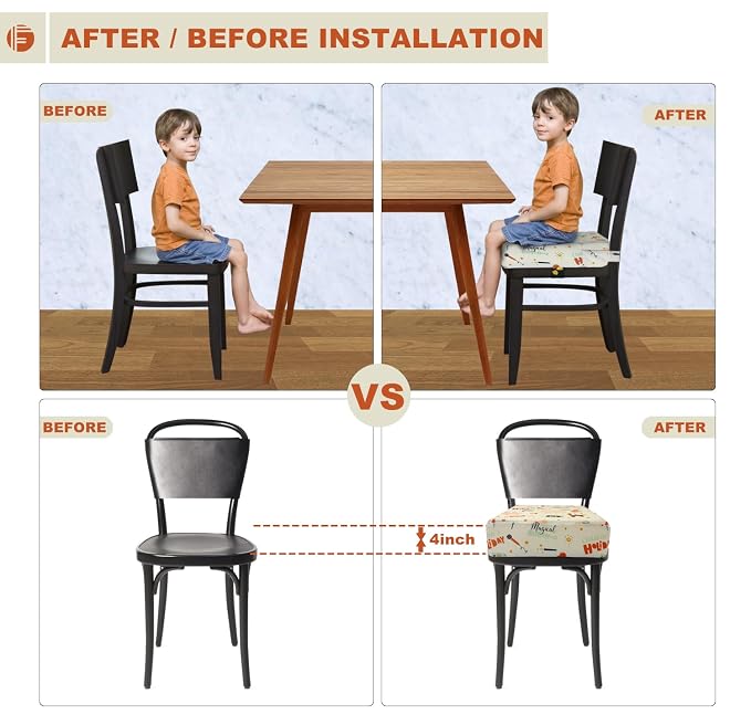 Toddler Booster Seat for Dining Table, Portable Booster Seat for Kitchen Chair - Image 4