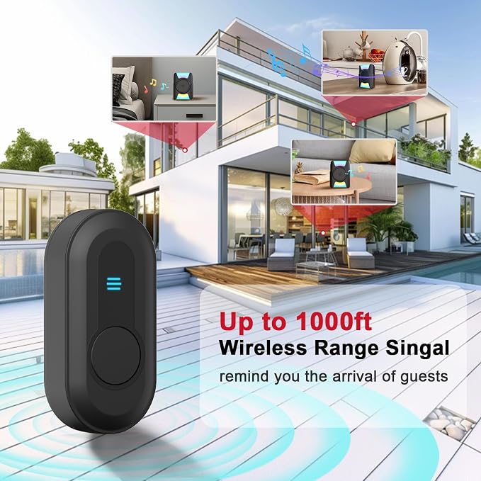 CallToU Hearing Impaired Doorbell, Waterproof Door Chime Kit 1000ft Wireless - Image 5