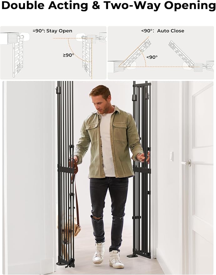 Extra Tall Cat Gate for Doorway: Sprouterie 74.8"-98" Pressure Mount Tall Cat - Image 6