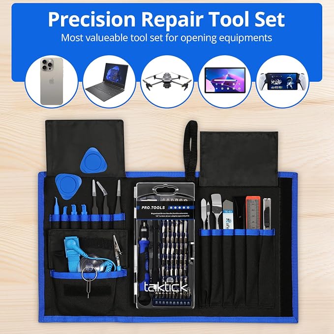 TackTik Precision Screwdriver Set TOOL KIT 80-Piece Multi-Bit Screwdriver - Image 4